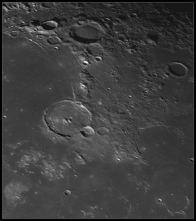 full resolution pythagoras crater region at lunar sunrise