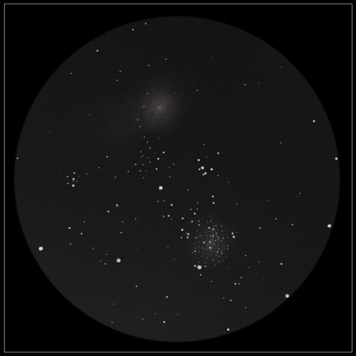 Messier 71 and garradd comet sketch