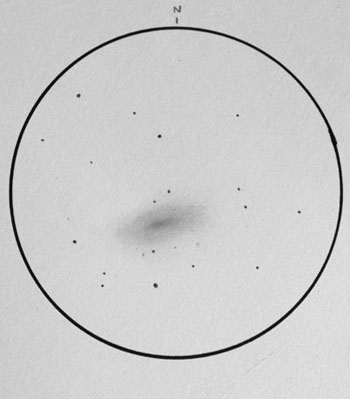 ngc 925 galaxy pencil drawing bw