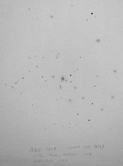 leo galaxy cluster - drawing